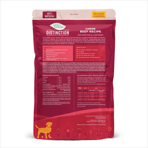 Nature's Logic Distinction Dry Dog Food - Beef - 4.4lb Bag